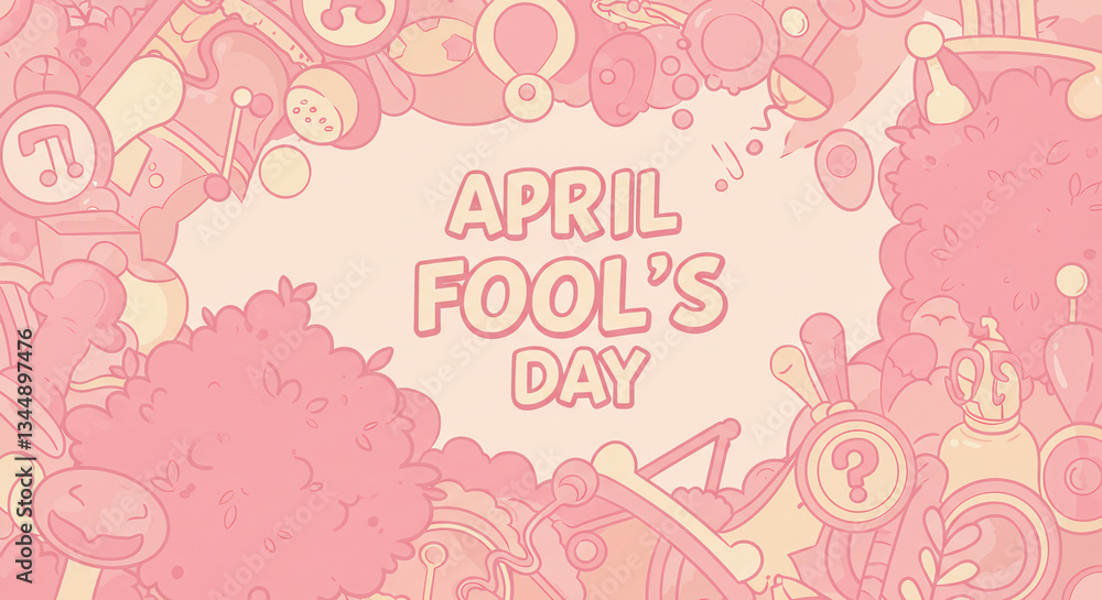April Fool's Day Celebration Background with Festive Elements April Fool's Day Celebration Background with Festive Elements