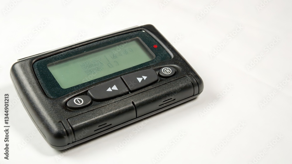 Black Pager on White Background Black Pager on White Background