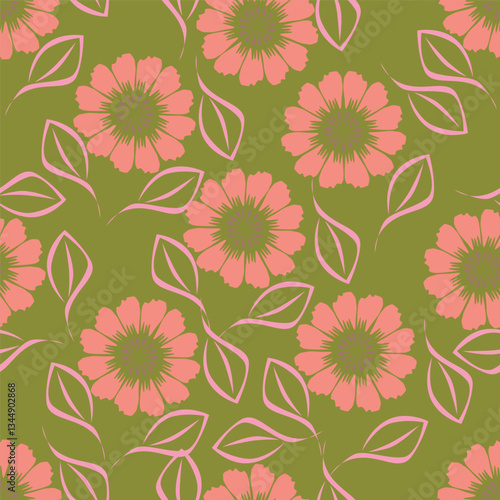 Exotic hand drawn flowers, seamless patterns with floral for fabric, textiles, clothing, wrapping paper, cover, banner, home decor, abstract backgrounds. Vector illustration.
