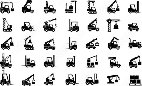 set of Lifting machine icons set. Vector. Illustration
