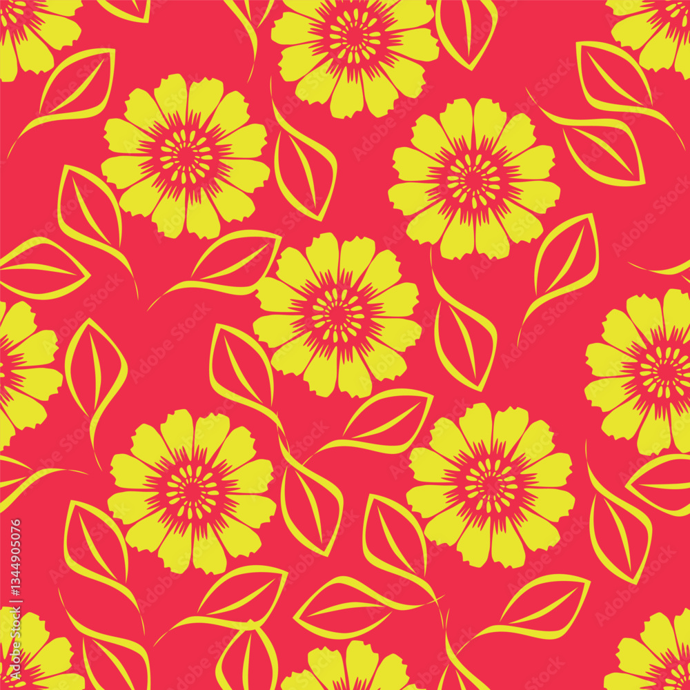 seamless floral flower pattern with Textile Allover Design on Background seamless floral flower pattern with Textile Allover Design on Background
