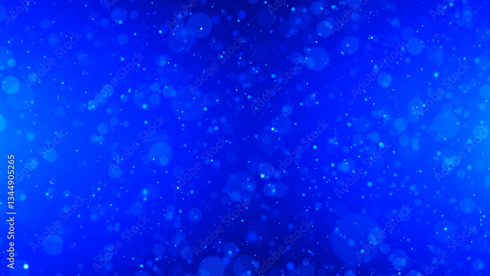 Obraz premium Colorful background of bright particles flying horizontally. Dynamic particles float chaotically in space. Shimmering sparkling particles. Real colorful particles in the air. 3D rendering