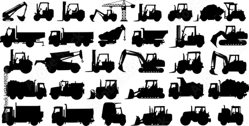 set of Lifting machine icons set. Vector. Illustration
