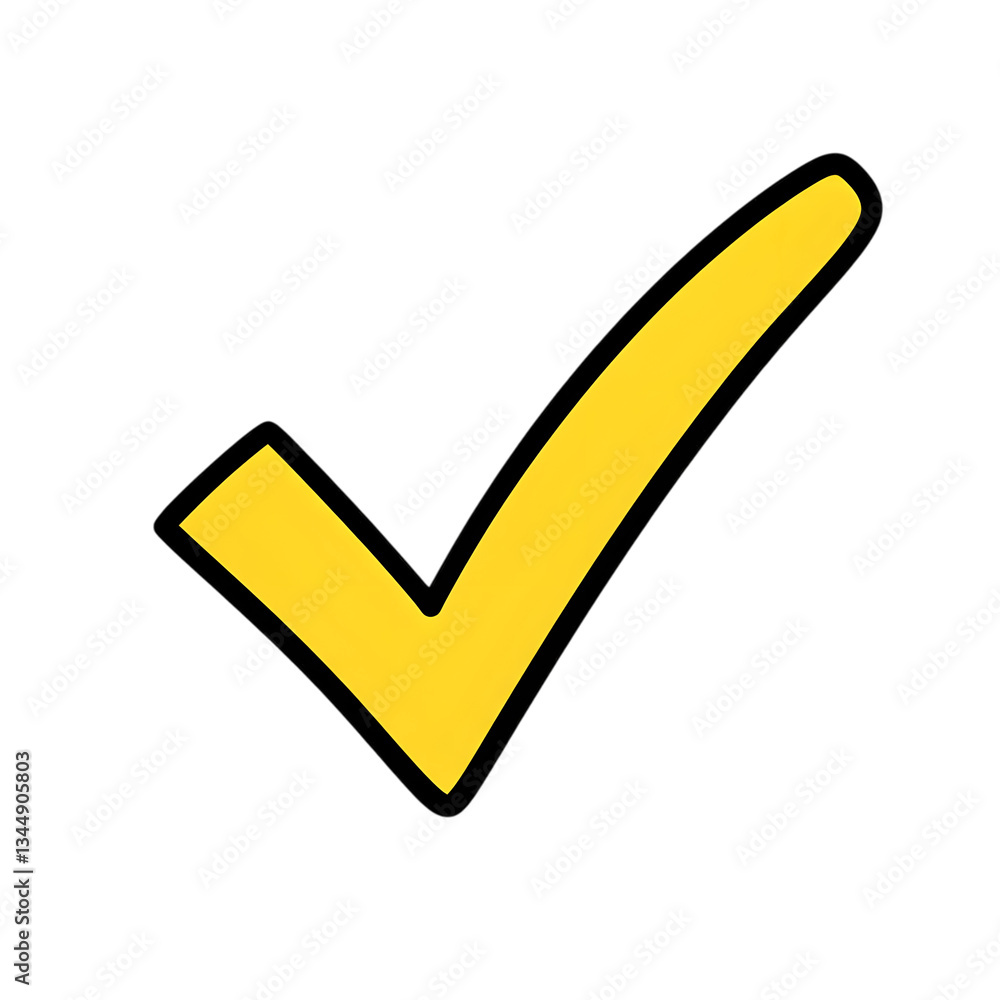 Bold Yellow Checkmark Icon Isolated on Transparent Background Bold Yellow Checkmark Icon Isolated on Transparent Background