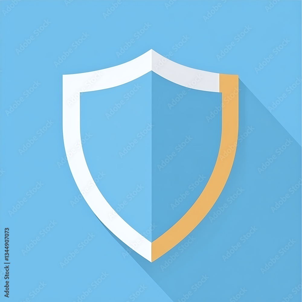 A graphic illustration showing a shield with a two tone design A graphic illustration showing a shield with a two tone design