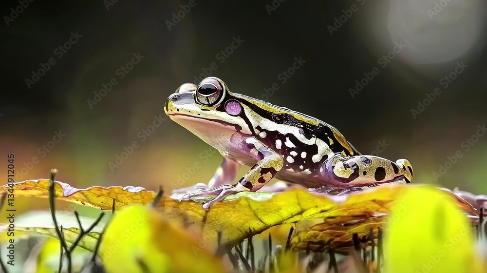 Fototapeta premium Frog on leaf