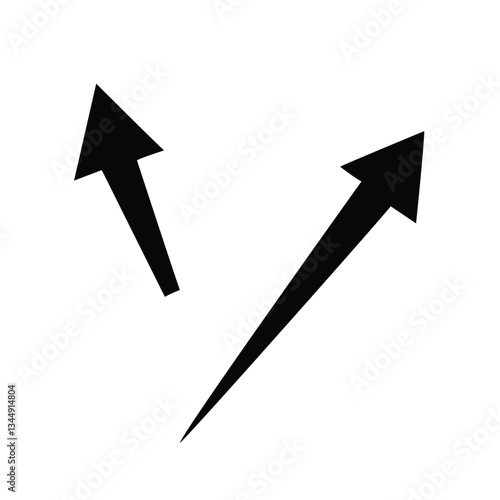 Two opposing upward arrows, representing growth or direction.