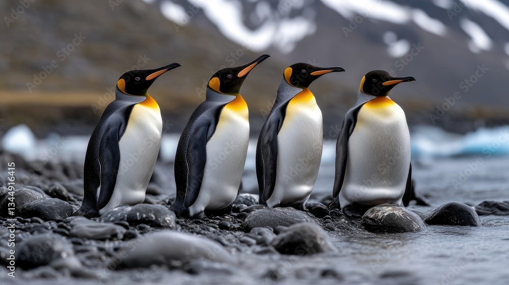 Fototapeta premium King Penguins on a rocky shore