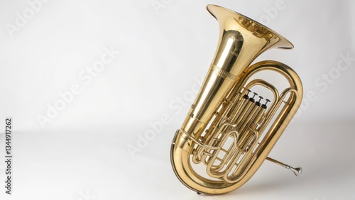 Euphonium, brass instrument, isolated on white background