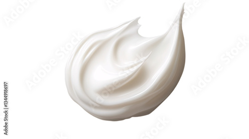 Creamy dollop of white cream or moisturizer isolated on transparent background --ar 16:9