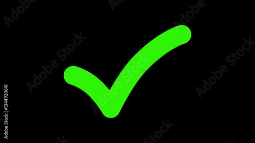 Checkmark simple animation, A simple checkmark isolated animated