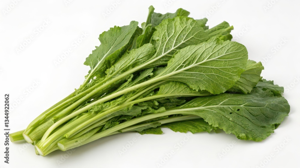 Green Leafy Vegetable on White Background