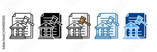 Financial Regulation Icon Set Multiple Style Collection
