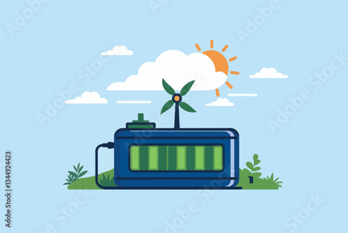 Electric vehicle battery, renewable energy concept