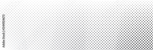 Abstract black and white halftone pattern with circular dots creating a smooth gradient effect, modern geometric background for digital and print design