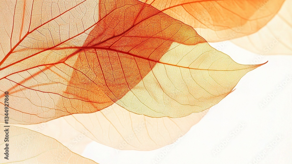 Obraz premium Organic Autumn Patterns with Delicate Leaf Designs in Warm Tones