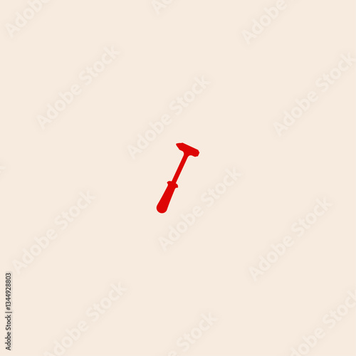Emergency Hammer for Car Glass breaker icon flat vector design. 