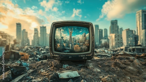 bad news all over the TV and TV news. every day bad worrying news on tv and internet and live stream and news coverage around the world, war inflation poverty problems and worries of the world