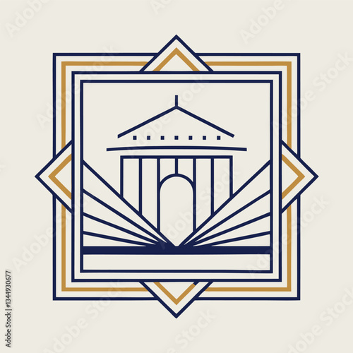 Captivating Art Gallery Exhibition with Perspective-Guiding Frame Line