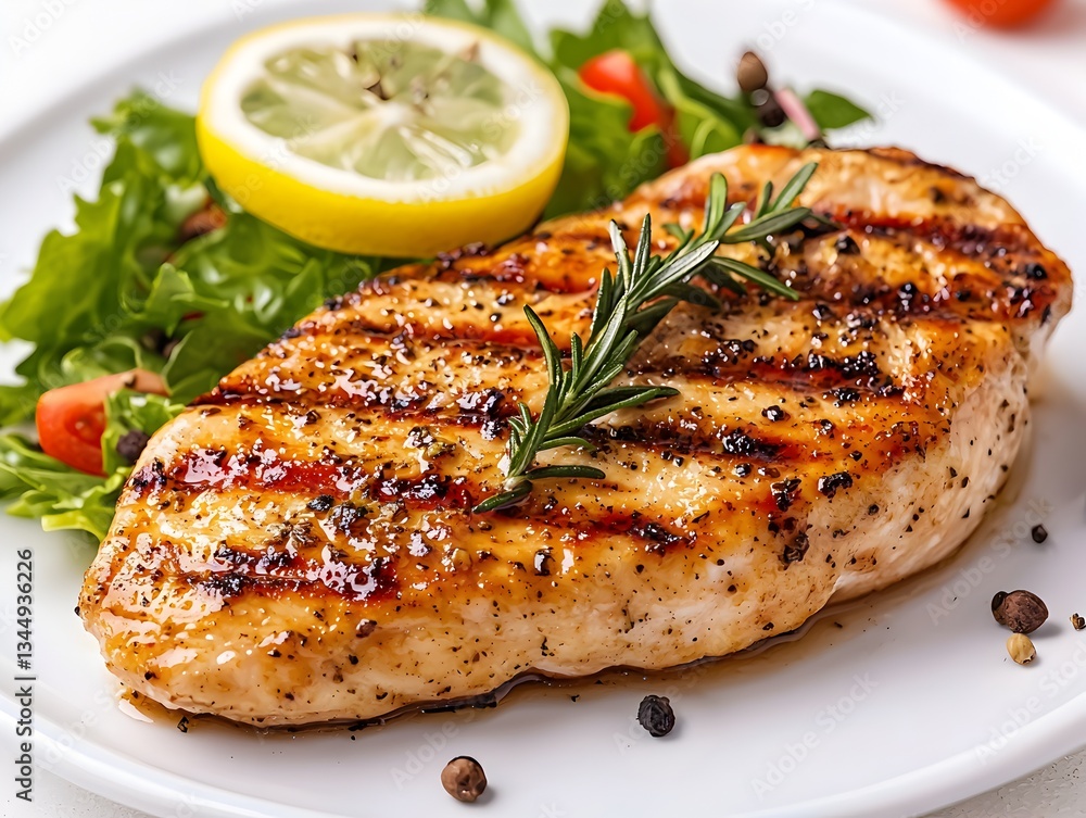 Photo of a Grilled Chicken Steak with Lemon and Herbs Photo of a Grilled Chicken Steak with Lemon and Herbs