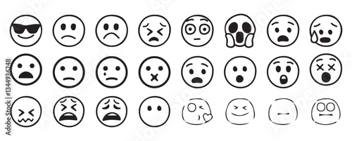 Happy emoji emoticon vector set- Avatar and emoji icon set