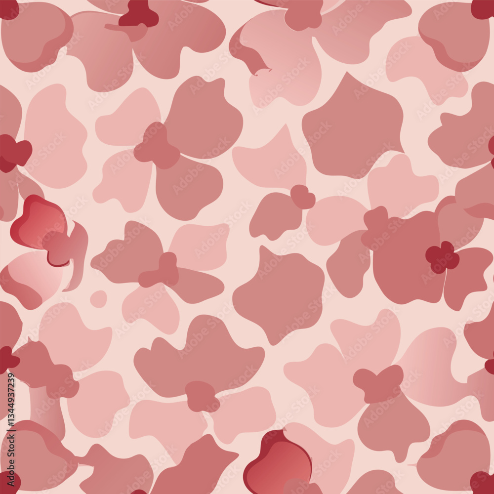 Seamless Blush Pink Floral Pattern Background with Delicate Blossoms Seamless Blush Pink Floral Pattern Background with Delicate Blossoms