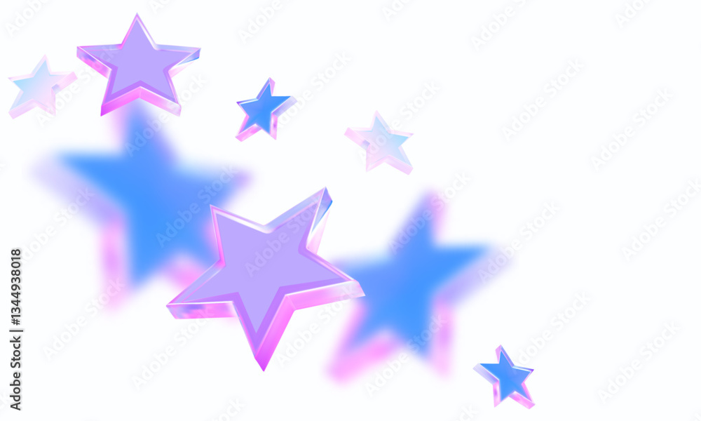Background with holographic stars and a blur effect. 3D vector illustration Background with holographic stars and a blur effect. 3D vector illustration
