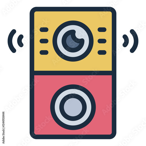 Doorbell filled line icon for home entrance alert system
