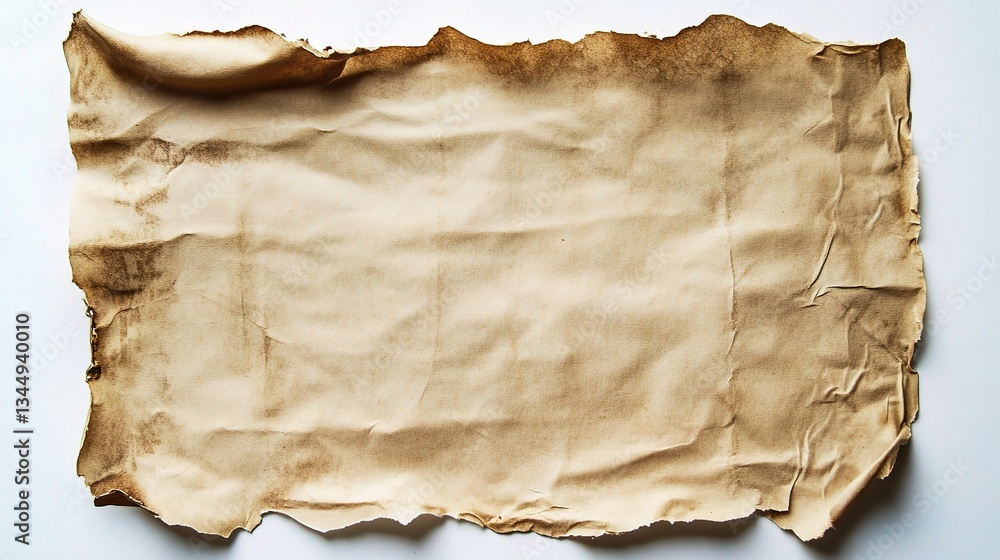 Faded Parchment Texture with Frayed Edges and Weathered Appearance Faded Parchment Texture with Frayed Edges and Weathered Appearance
