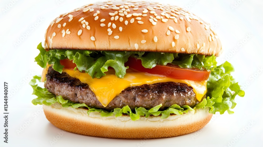 Juicy Beef Burger with Melted Cheddar and Lettuce Juicy Beef Burger with Melted Cheddar and Lettuce