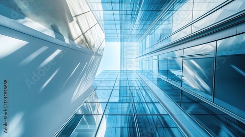 Modern Abstract Geometric Perspective of Office Building Architecture