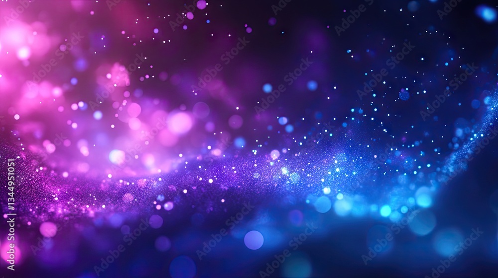 Neon glitter background. Grain texture. Defocused sparkles. Bokeh glow. Fluorescent blue magenta pink color gradient light shimmering sequin pattern. Abstract modern Purple Glitter Background. Neon glitter background. Grain texture. Defocused sparkles. Bokeh glow. Fluorescent blue magenta pink color gradient light shimmering sequin pattern. Abstract modern Purple Glitter Background.