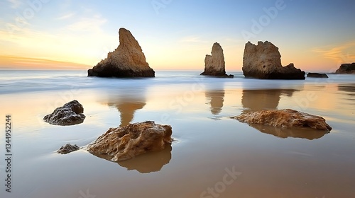Serene Sunset at Praia da Marinha, Algarve, Portugal