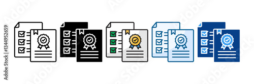 Completion Icon Set Multiple Style Collection