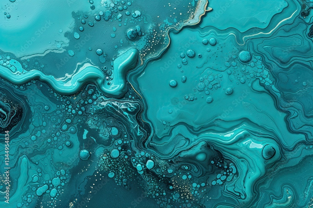 Naklejka premium Vibrant Abstract Surface Texture with Refreshing Turquoise Color Design