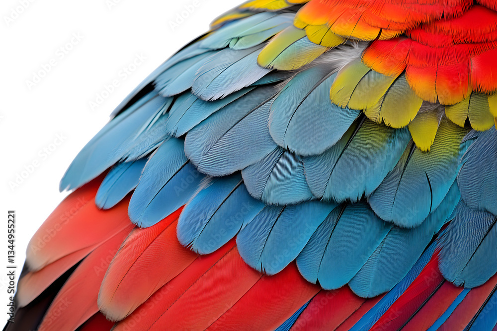 Fototapeta premium Vibrant Bird Feathers Colorful Plumage Texture Closeup Detail Shot