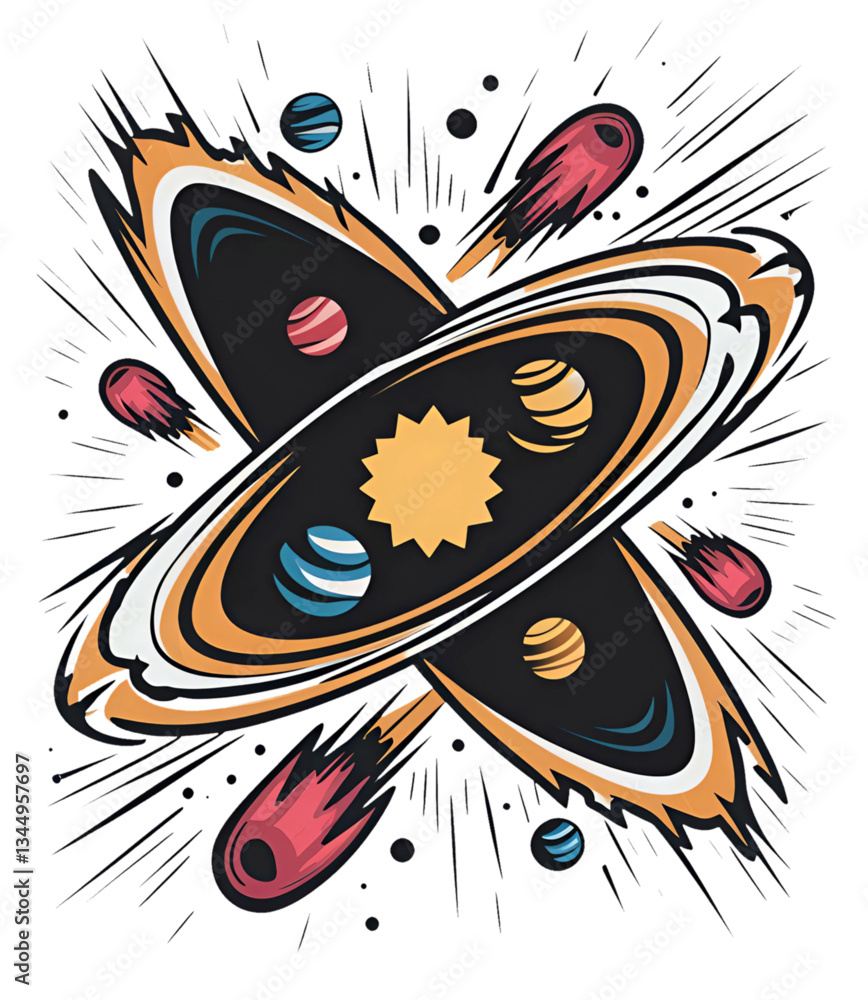 Obraz premium Cosmic Energy: Dynamic Celestial Art