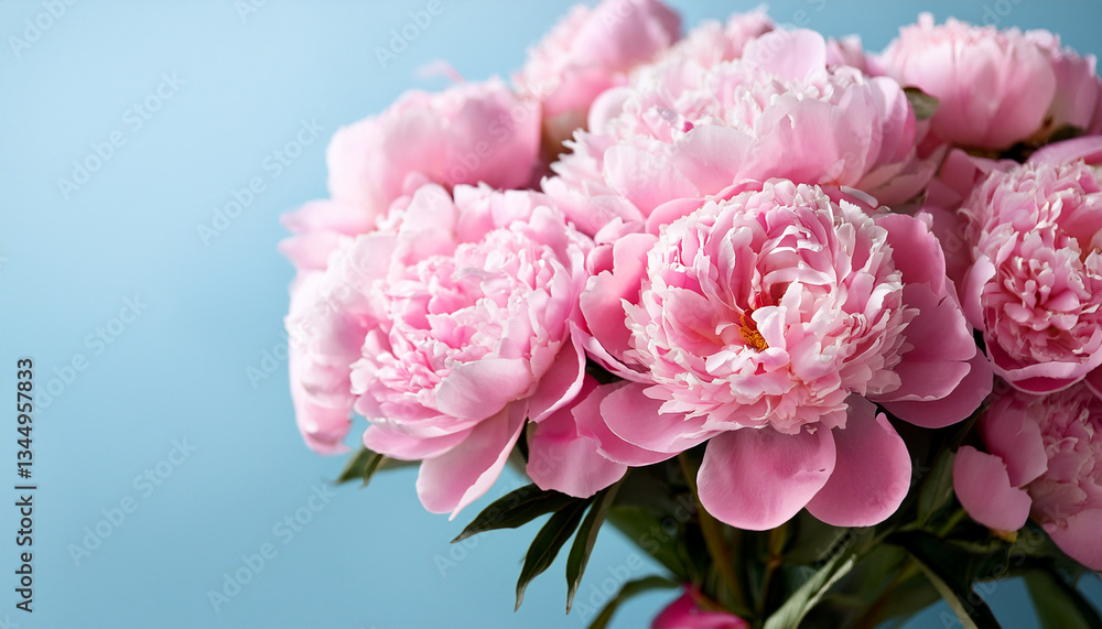 Bouquet of beautiful peonies. Pink peony flowers. Close-up of flower petals. Floral wallpaper. Delicate abstract floral pastel background. Greeting card. Generated AI Bouquet of beautiful peonies. Pink peony flowers. Close-up of flower petals. Floral wallpaper. Delicate abstract floral pastel background. Greeting card. Generated AI