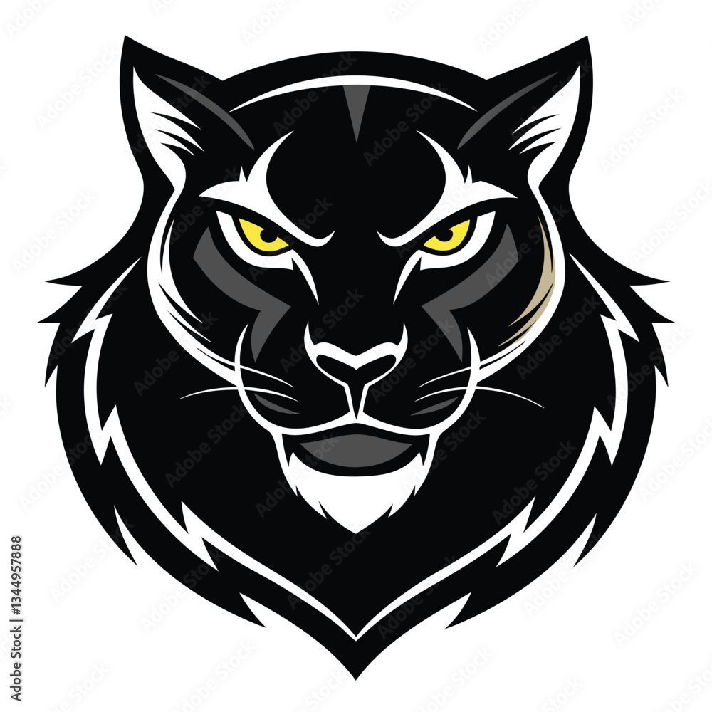 Minimalist Black Panther Silhouette in Vector Format Minimalist Black Panther Silhouette in Vector Format