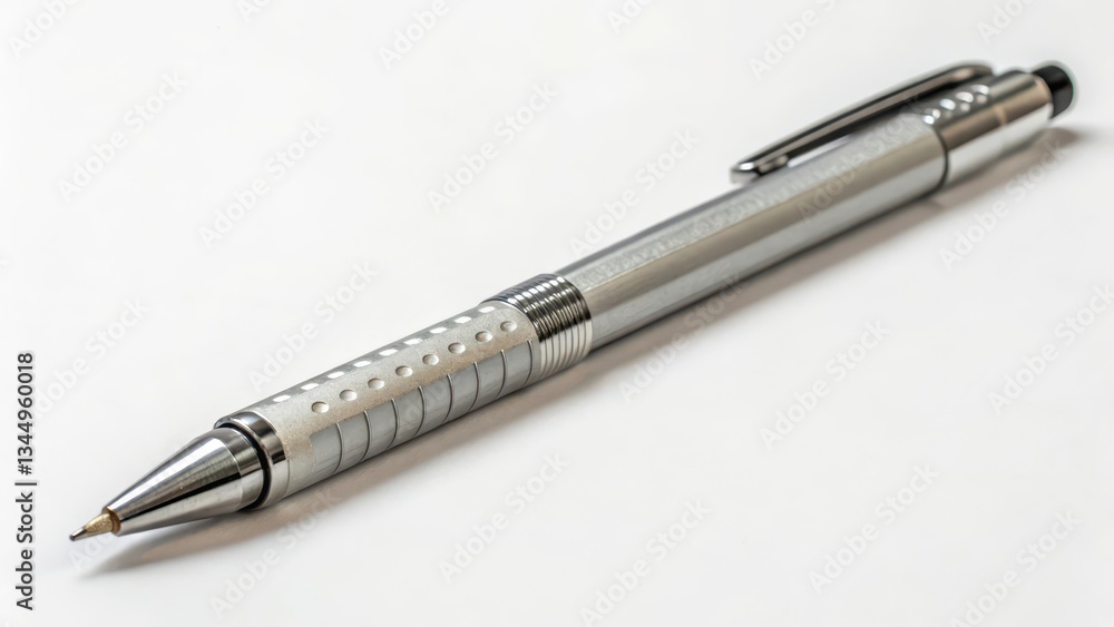 Silver Pen on White Background Silver Pen on White Background