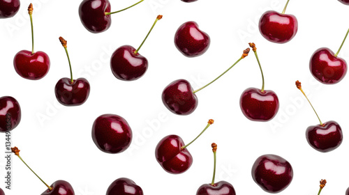 cherries seamless pattern on white background