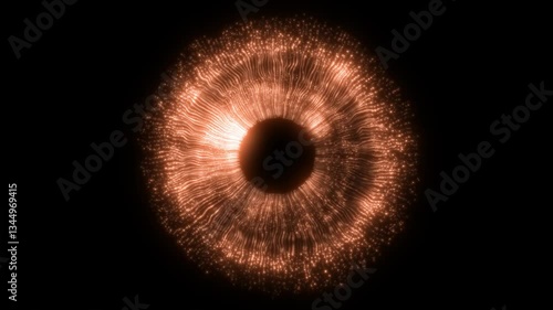Eye Iris Digital Abstract Concept Entertainment Technology Artificial Intelligence Orange
