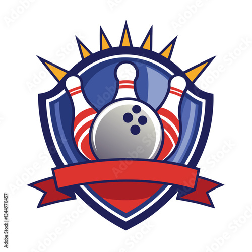 Vector Illustration Template Featuring a Modern Bowling Sports Logo Design