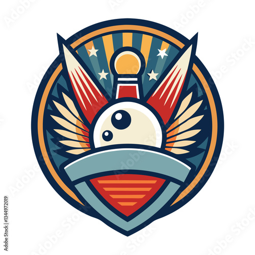 Vintage Bowling Emblem for Sports Logo Design