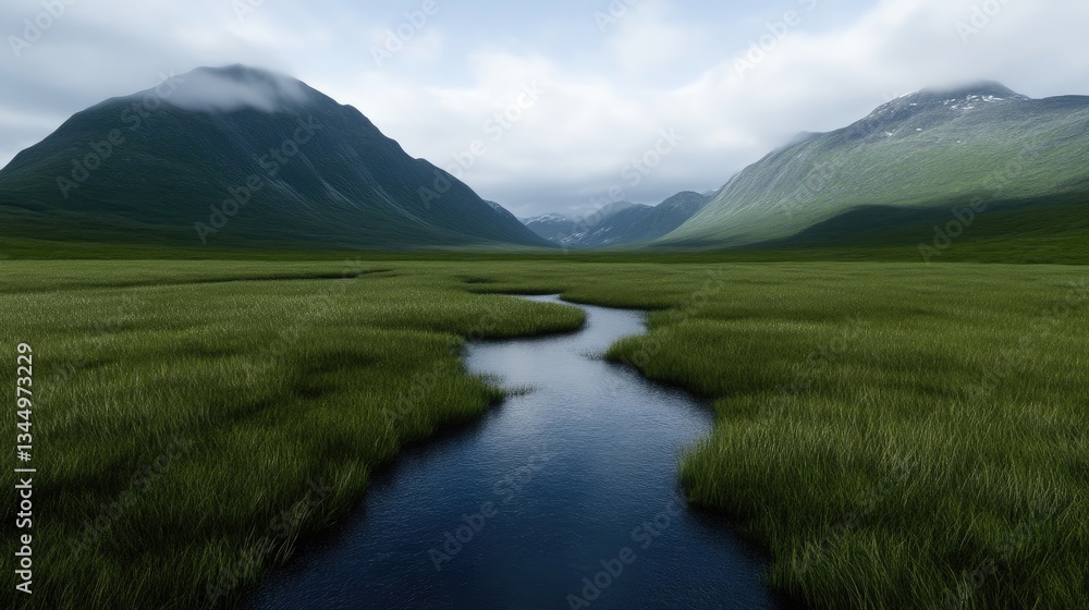 Lush valley between mountains (1) Lush valley between mountains (1)