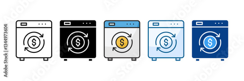 Laundering Icon Set Multiple Style Collection