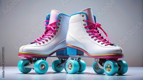 Quad Roller Skates on White Background