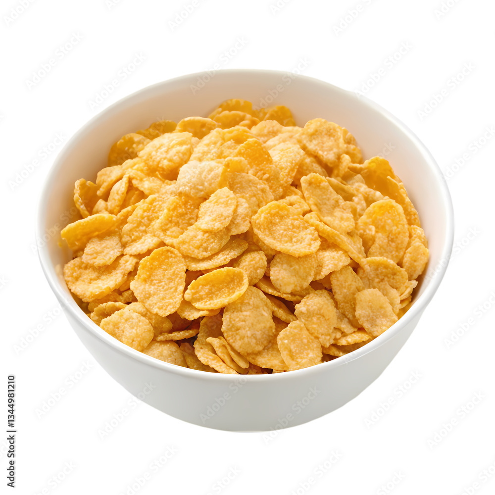 Corn Flakes Cereal Bowl: Breakfast Food Image Corn Flakes Cereal Bowl: Breakfast Food Image