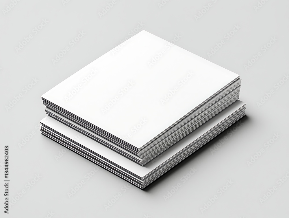 Blank Square Papers Stacked on Gray. Blank Square Papers Stacked on Gray.