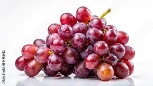 Red Grapes on White Background